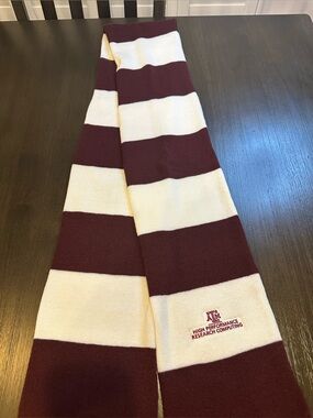 Texas A&M Maroon and White Striped Knit Scarf
